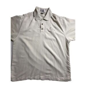 Penguin Munsingwear beige Men's Golf Shirt Sport polo textured logo Size large